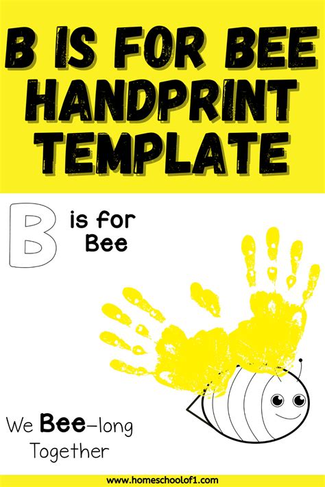 B Is For Bee Handprint Learn The Letter B Free Printable