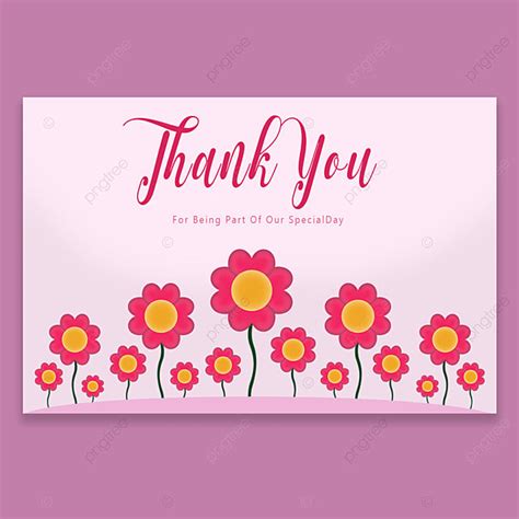 Flower Thank You Greeting Card Template Template Download On Pngtree