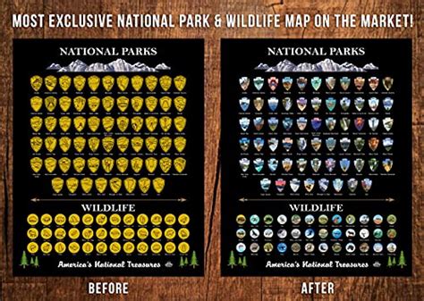National Parks Scratch Off Map Of United States Poster All 63 Parks