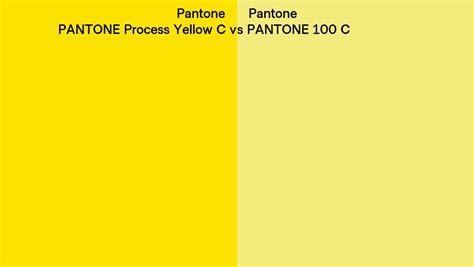 Pantone Process Yellow C Vs Pantone 100 C Side By Side Comparison