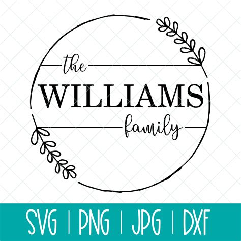 Customizable Family Name Round Stamp Label SVG