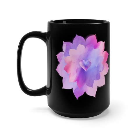 Find great deals on ebay for flower bean bag. Heart Flower Black Mug 15oz | Mugs, Flower heart, Flowers