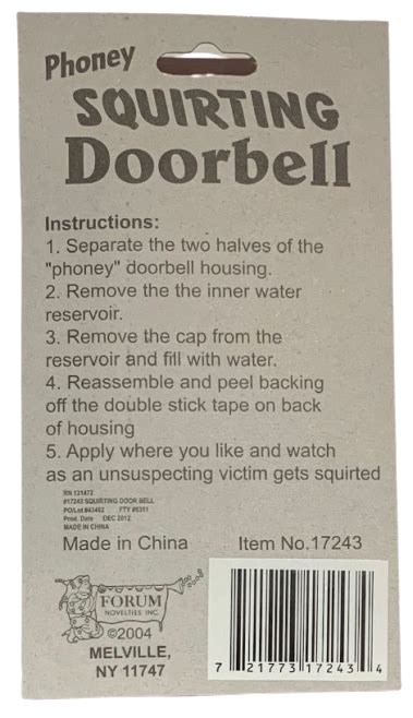 squirting doorbell sprays water prank trick joke squirt door bell gag t shoot ebay