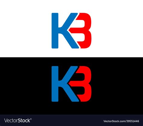 Kb Initial Business Logo Design Royalty Free Vector Image