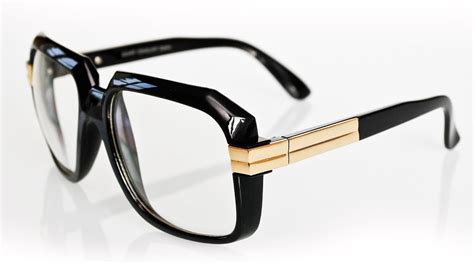 New Mens Black Gold Retro Vintage Cazal 607 Style Clear Lens Glasses Eyewear Hip Hop 80 S Run