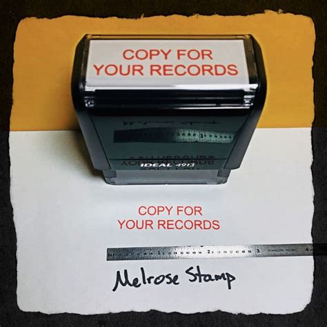 Copy For Your Records Rubber Stamp For Office Use Self Inking Rubber Stamps Stamp Red Ink