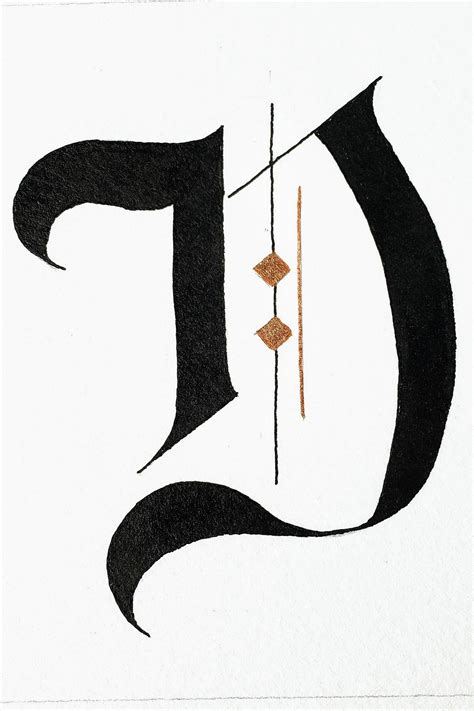 This Gothic Style Letter D Is Part Of An Alphabet Style Study In