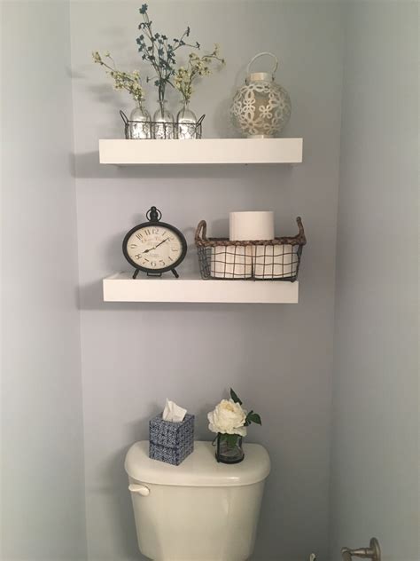 Glass bathroom shelves that require decoration home. Bathroom Shelves | Bathroom shelf decor, Toilet shelves ...