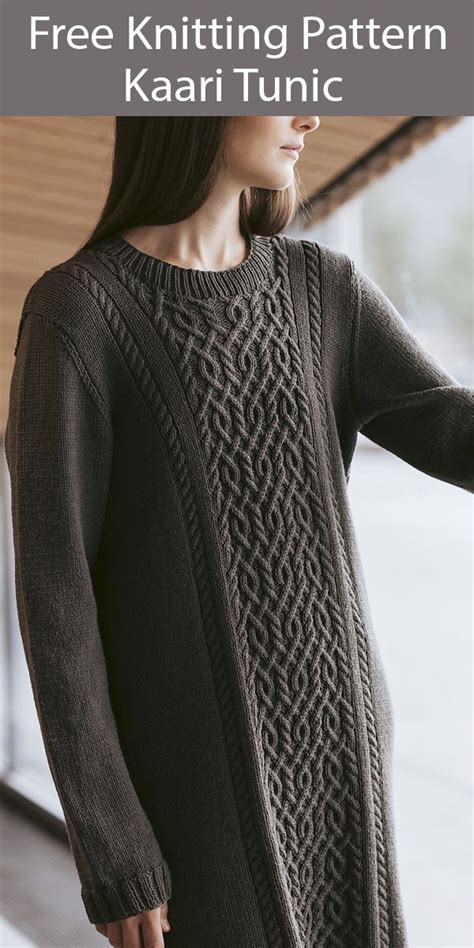 Learn how to knit a cable video tutorial. Free Knitting Pattern for Kaari Tunic Cabled Sweater in ...