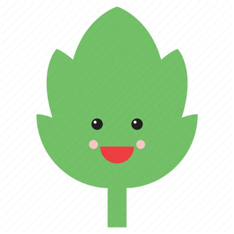Emoji Emoticon Face Green Leaf Nature Smiley Icon Download On