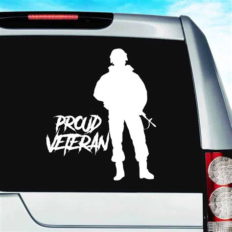Proud Veteran Military Soldier Vinyl Car Truck Window Decal Sticker