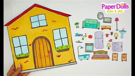 How To Make Dollhouse For Paper Dolls Drawing Furniture For Kids Youtube