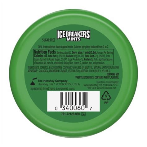 Ice Breakers Spearmint Flavored Sugar Free Breath Mints Tin Tin