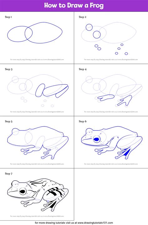 How To Draw A Frog Printable Step By Step Drawing Sheet