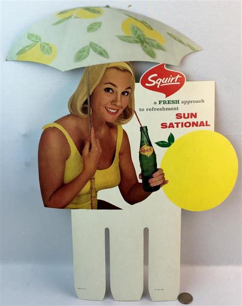 Lot Vintage 1960s Squirt Sun Sational Cardboard Advertising Sign Unused