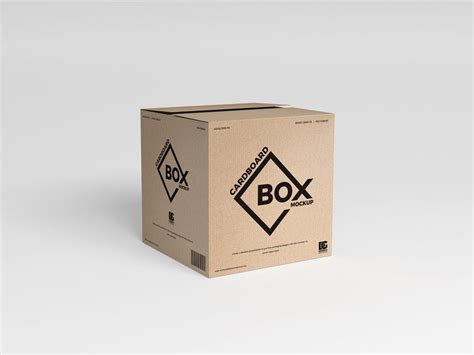 Free Square Cardboard Box Design Mockup | Free Mockup