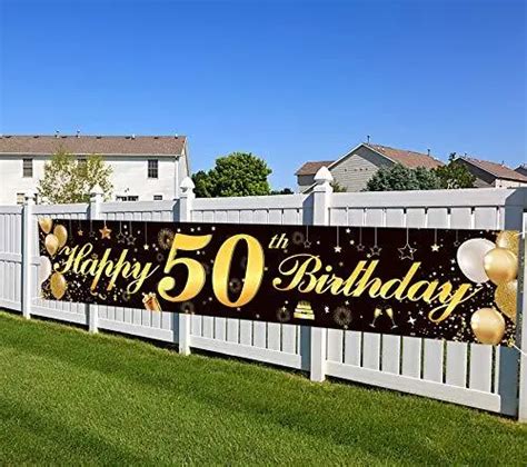 Happy 50th Birthday Banner Birthday Party Sign Backdrop Banner For Men