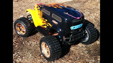 Rc Hsp Brushless Hot Rod Monster Truck First Dirt Bash Youtube
