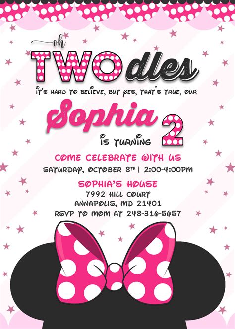 Minnie Mouse Invitation Templates Editable With Ms Word Free