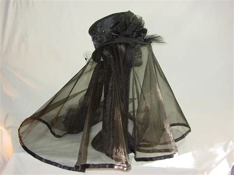 Victorian Mourning Hat With Veil Veiled Hats Riding Hats Victorian