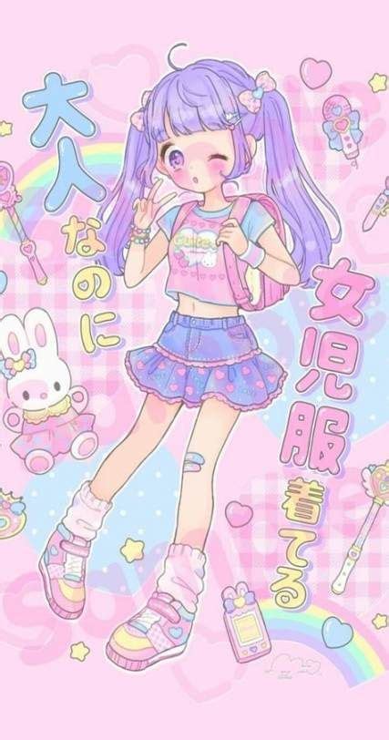 Kawaii Pastel Anime Girl Wallpaper