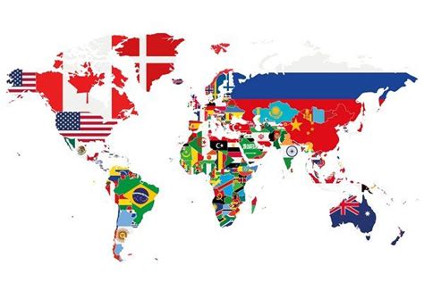 Flags World Map By Asantosg On Creativemarket In 2020 World Map