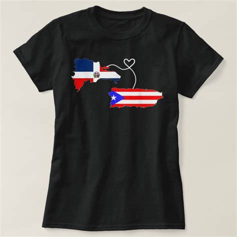 Half Puerto Rican Half Dominican Flag Map Combined T Shirt Zazzle