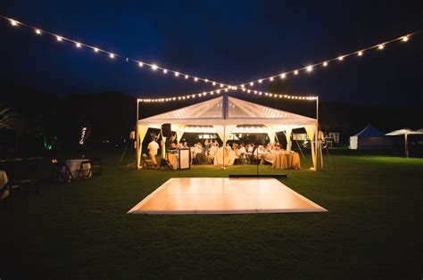 Long island's tent rental source. 30X30 clear top tent with cafe lights installed in ...