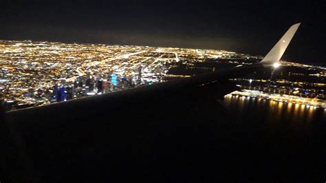 Beautiful Miami Landing At Night Youtube