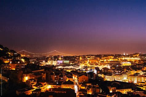 Lisbon At Night Portugal By Stocksy Contributor Vero Stocksy