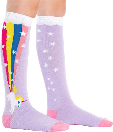 Sock It To Me Kid S Rainbow Blast Unicorn Knee High Socks Amazon Co Uk Clothing