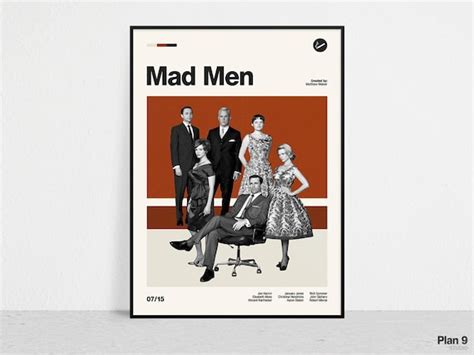 Mad Men Retro Tv Series Print Modern Vintage Mid Century Etsy