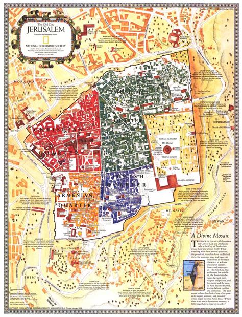 Want to know which services are provided in your neighborhood? Map of Jerusalem, the Old City - Published 1996
