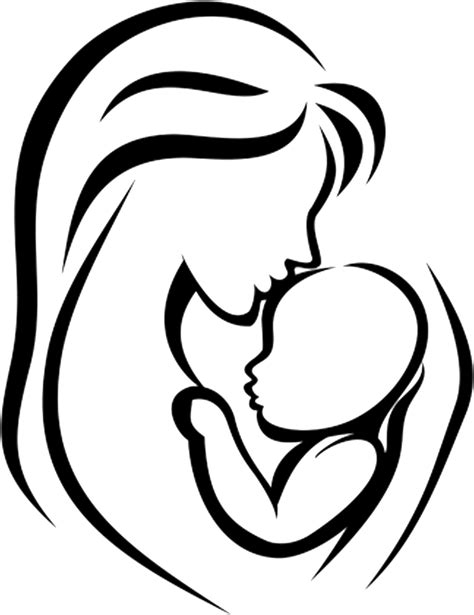 Download Mother Infant Child Clip Art Mom Holding Baby Drawing Png