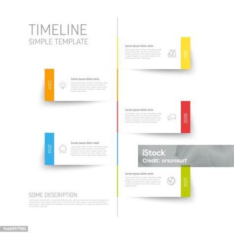 Template Timeline Infografis Vertikal Sederhana Yang Terbuat Dari