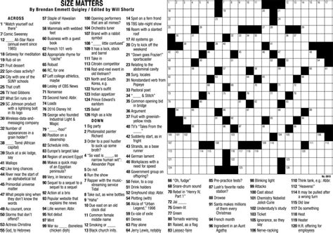 Printable NYT Sunday Crossword Puzzles - Printable JD