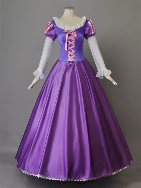 Womens Princess Rapunzel Satin Dress