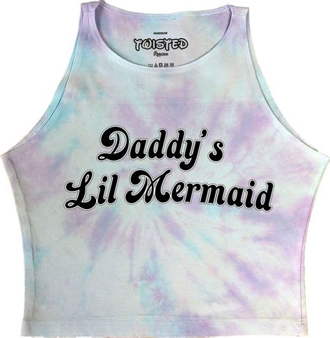 Twisted Daddys Lil Mermaid Pastel Tie Dye Crop Top Pastel Goth