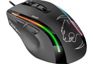 It features two illuminated led light stripes which are configurable in a stunning 16.8m vivid colours. ROCCAT Gaming-Maus Kone EMP RGB, schwarz (ROC-11-812) | MediaMarkt