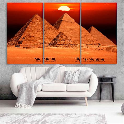 Egyptian Pyramids Art Egypt Canvas Egypt Photo Desert Wall Art Etsy