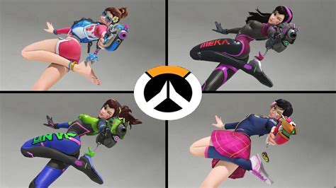 overwatch all d va skins with all highlight intros youtube