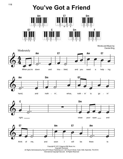 Youve Got A Friend Sheet Music James Taylor Super Easy Piano