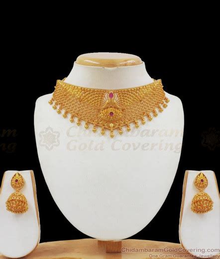 Bridal Choker Set Gold Necklace Design For Marriage Nckn1025
