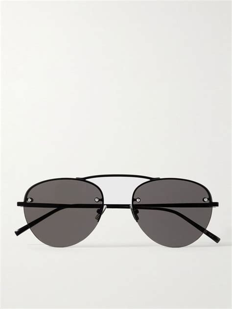 Saint Laurent Aviator Style Metal Sunglasses 001 Sl575001 Solesense