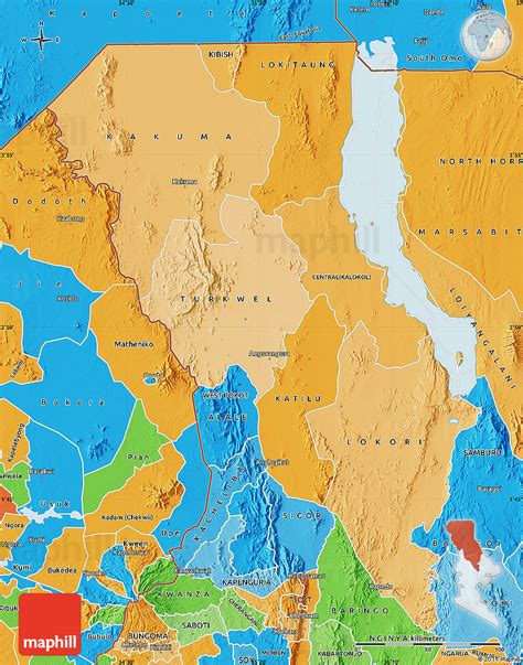Political Shades Map Of Turkana