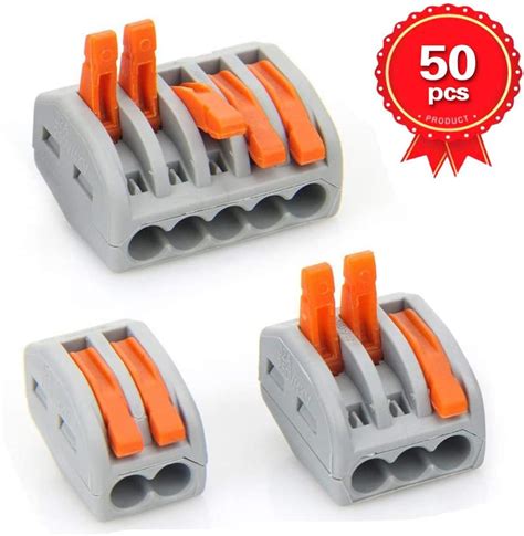 Lever Nut Connector 50 Pack Conductors Compact Wire Connectors