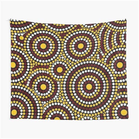 Australian Tribes Dot Pattern Seamless Aboriginal Art Print With