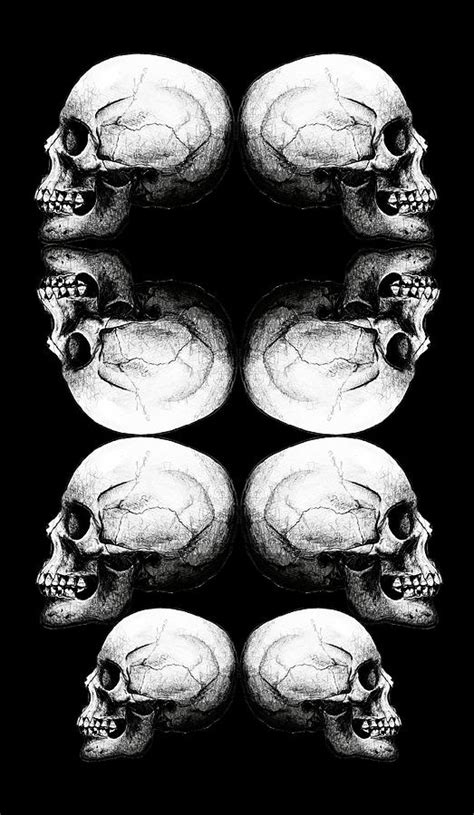 Profile Skull Advanced Bw Mixed Media By Sky Skull Pixels
