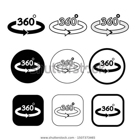 A Set Of Icons Showing The Time And Location Of 360 Degrees With