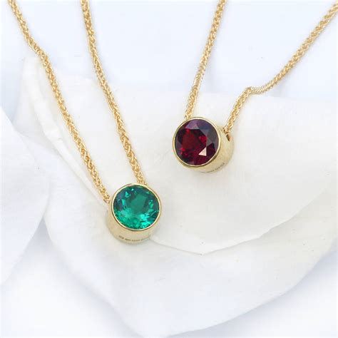 Emerald Necklace In 18ct Gold May Birthstone By Lilia